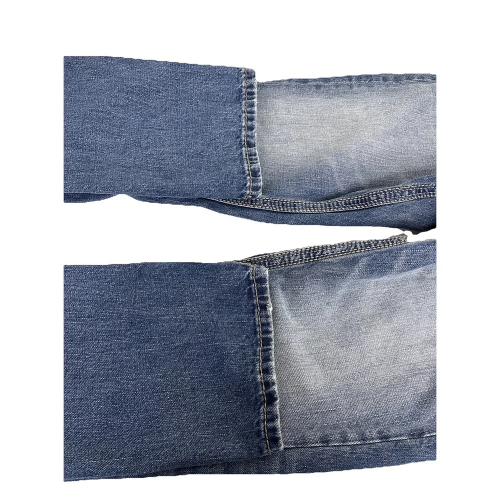 BKE Jeans Men 31X32 Jake Straight‎ Leg Denim Thick Stitch Cowboy Whiskering